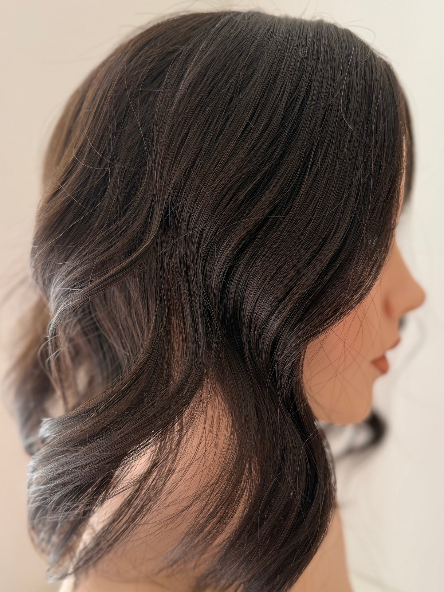Espresso luxury human hair mono topper by Tresselle London, designed for effortless volume, lightweight wear and a naturally undetectable finish.