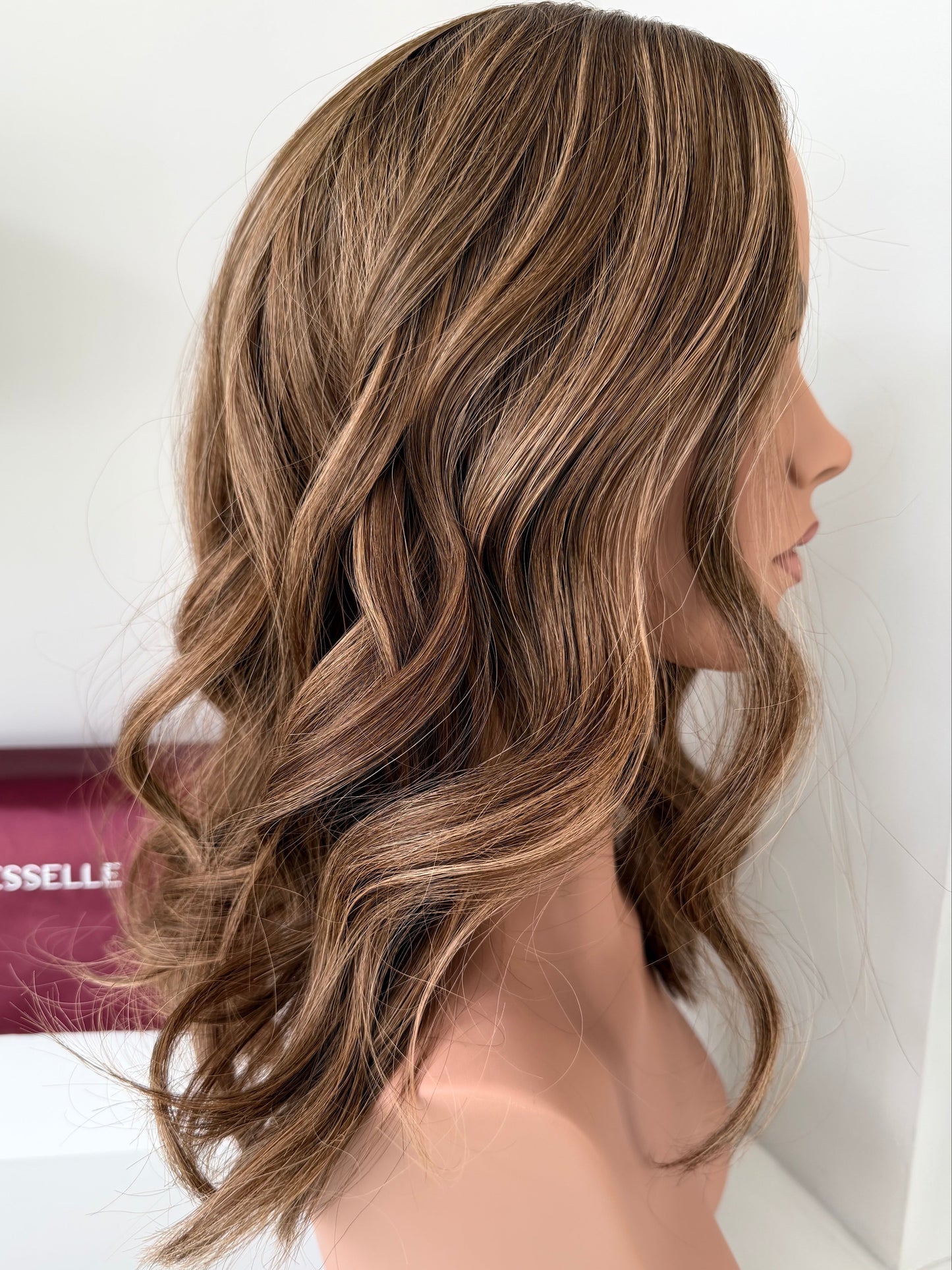 Edinburgh Auburn luxury human hair silk base topper by Tresselle London, designed for natural crown density, discreet fullness and seamless blending.