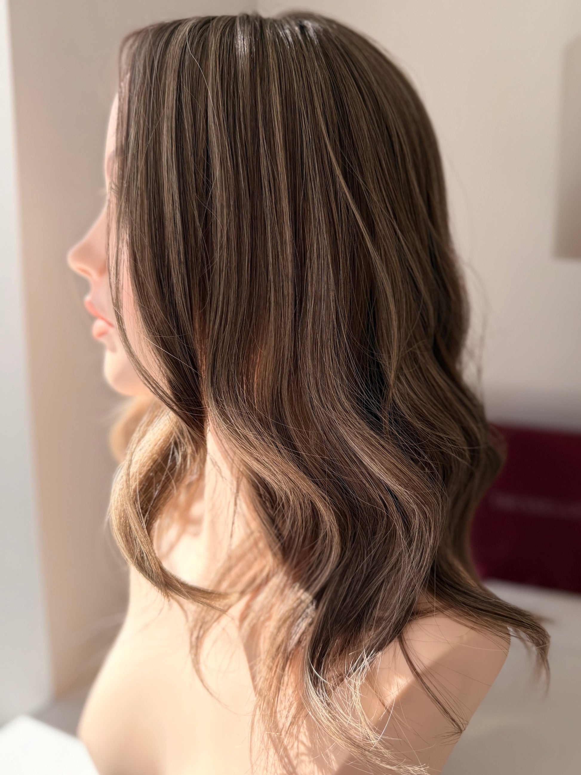 Hampton House luxury human hair silk base hair topper by Tresselle London, designed for natural crown density, discreet fullness and seamless blending.