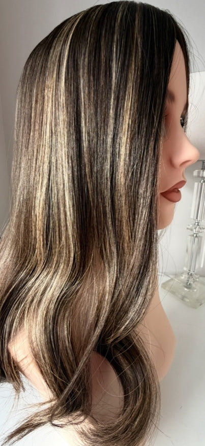 Capri luxury human hair silk base topper by Tresselle London, designed for natural crown density, discreet fullness and seamless blending.