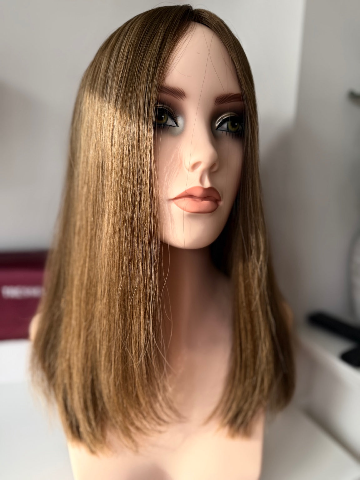 Edinburgh Auburn luxury human hair silk base topper by Tresselle London, designed for natural crown density, discreet fullness and seamless blending.