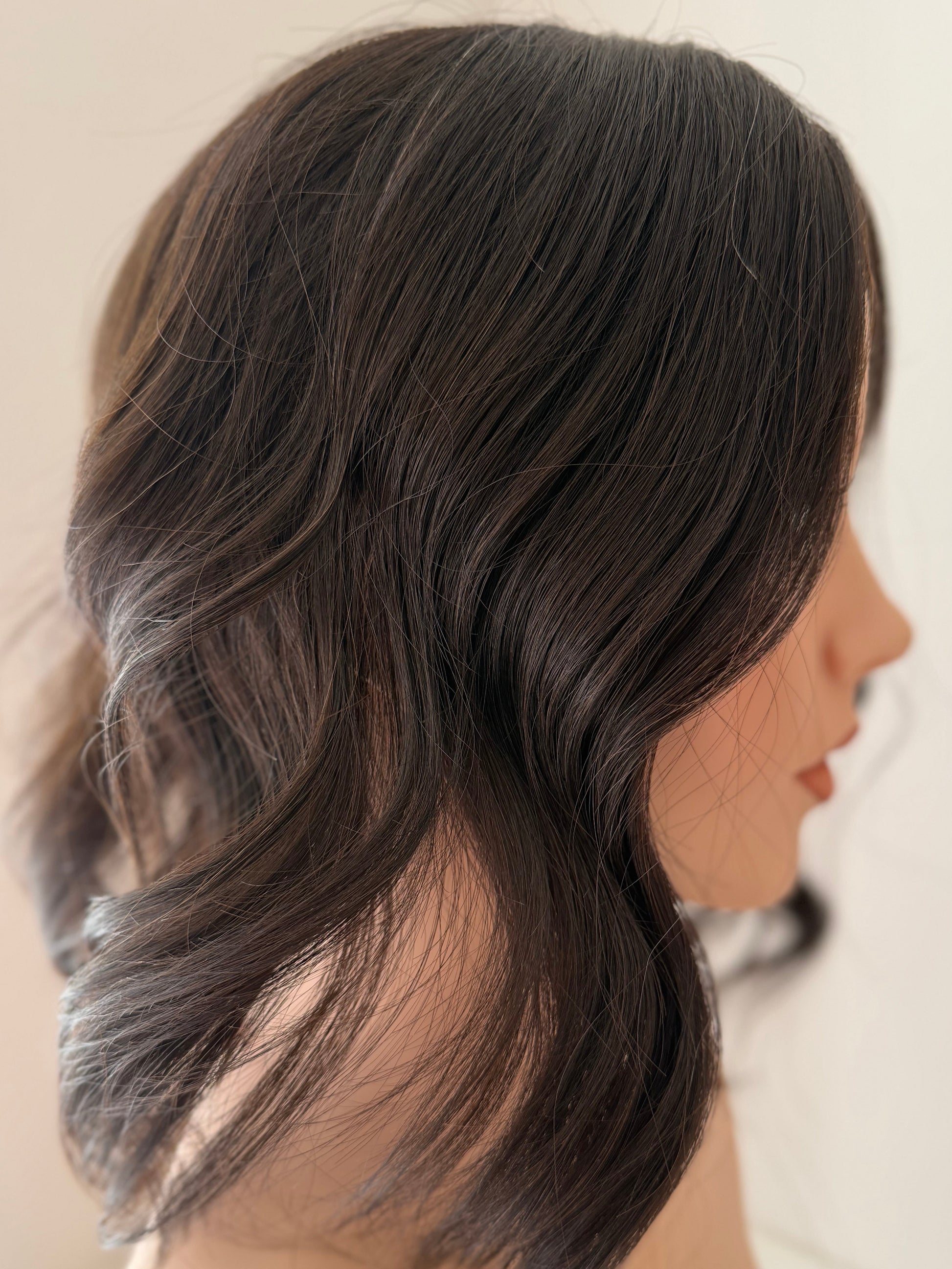 Espresso luxury human hair mono topper by Tresselle London, designed for effortless volume, lightweight wear and a naturally undetectable finish.