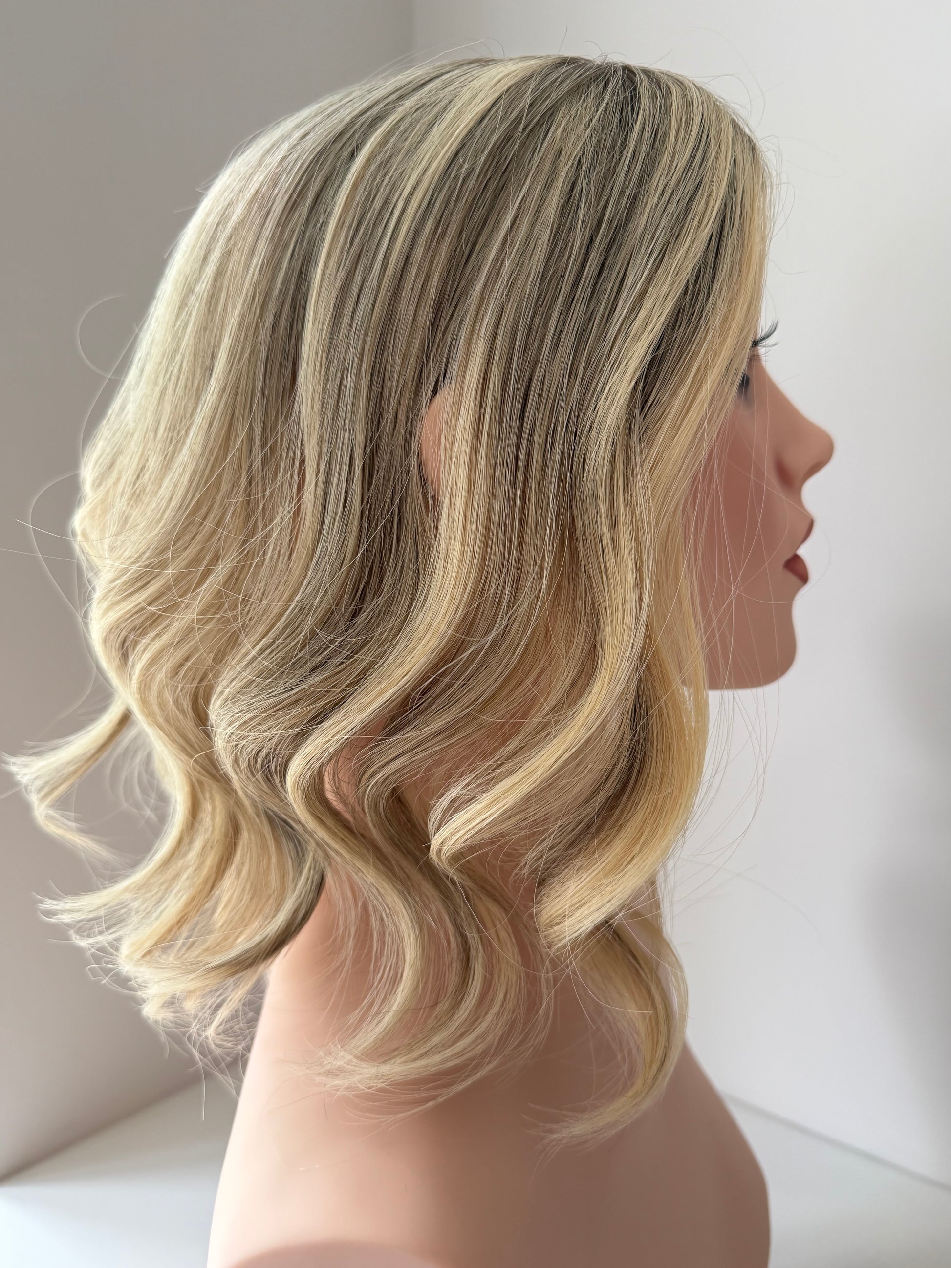 Champagne luxury human hair topper by Tresselle London. 