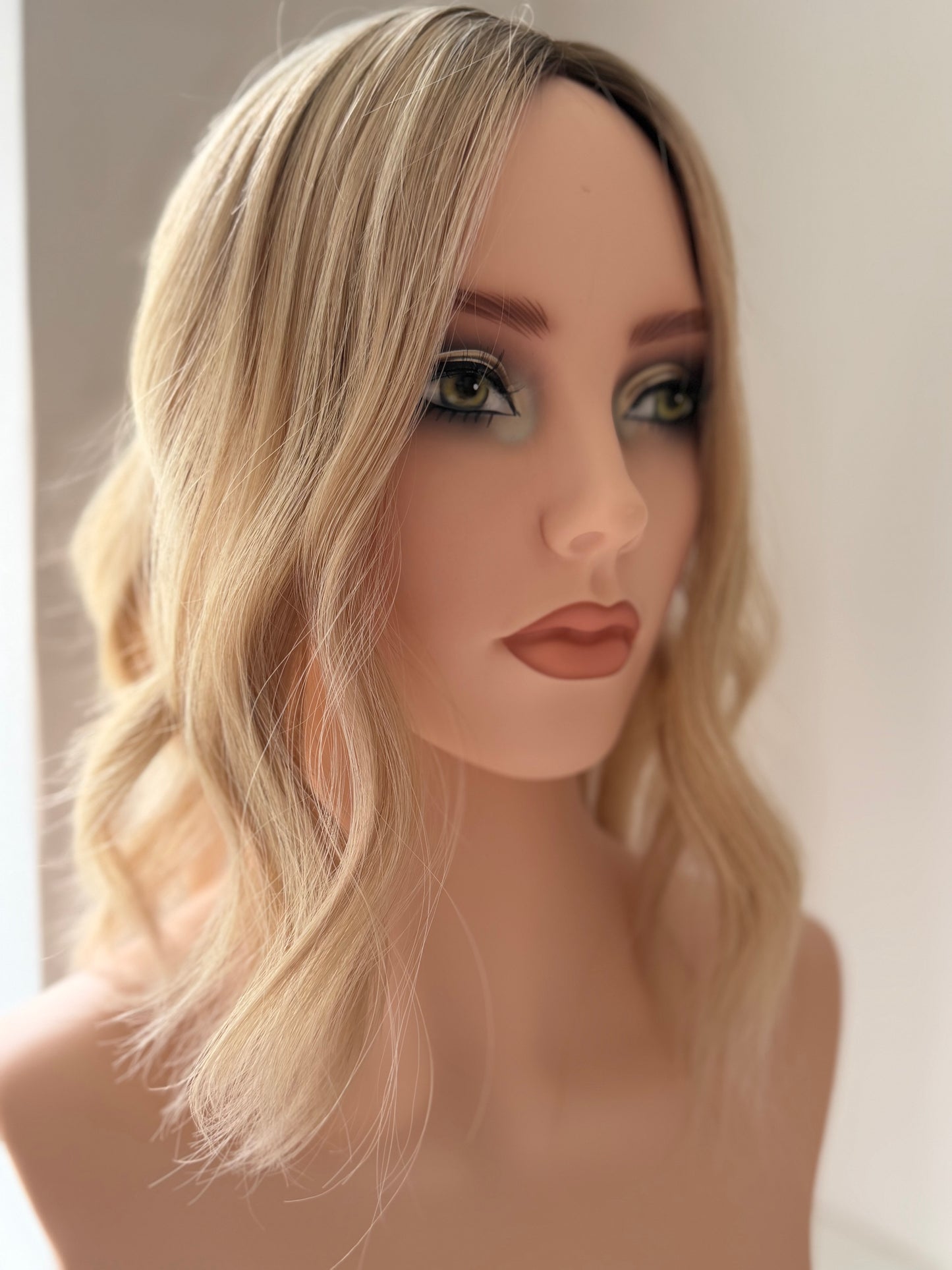 Wheat luxury human hair topper by Tresselle London. Lightweight mono construction for natural volume, effortless wear and a beautifully undetectable finish.