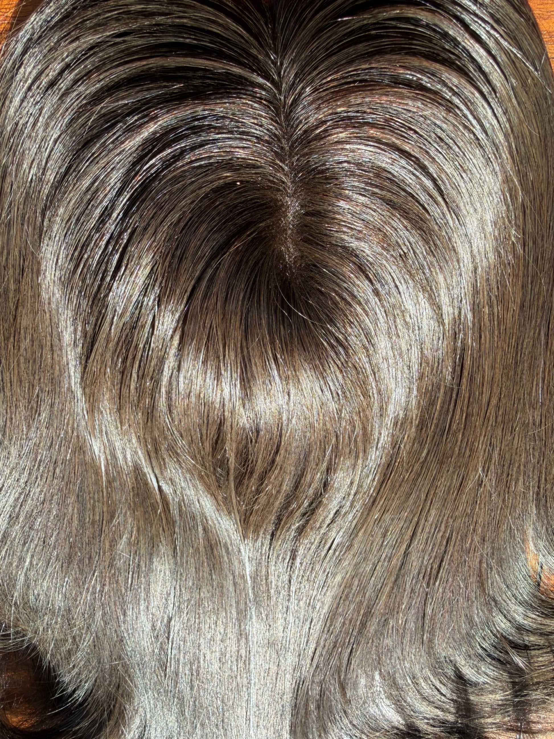 Cocoa luxury human hair mono topper by Tresselle London, designed for effortless volume, lightweight wear and a naturally undetectable finish.