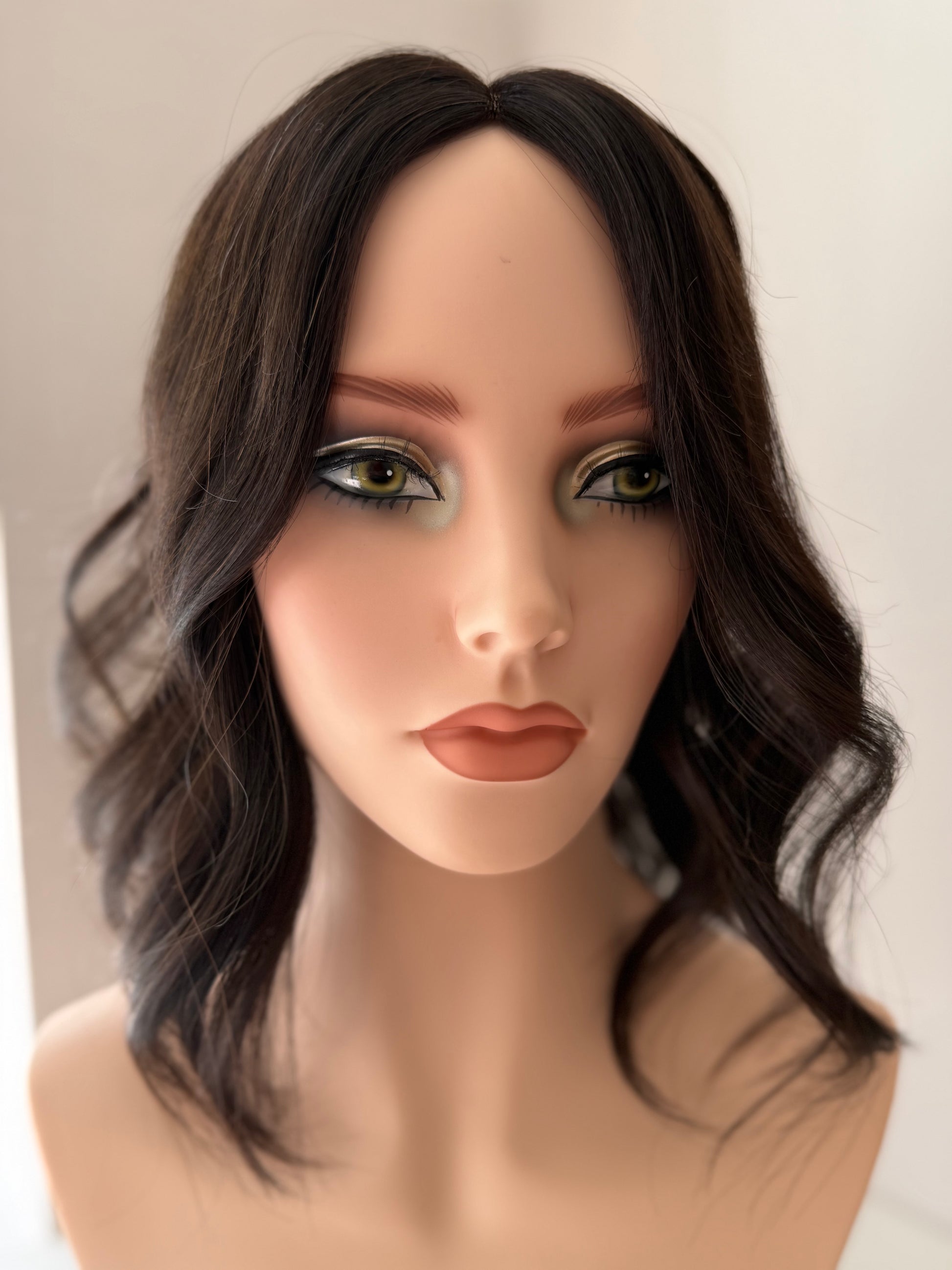 Espresso luxury human hair mono topper by Tresselle London, designed for effortless volume, lightweight wear and a naturally undetectable finish.