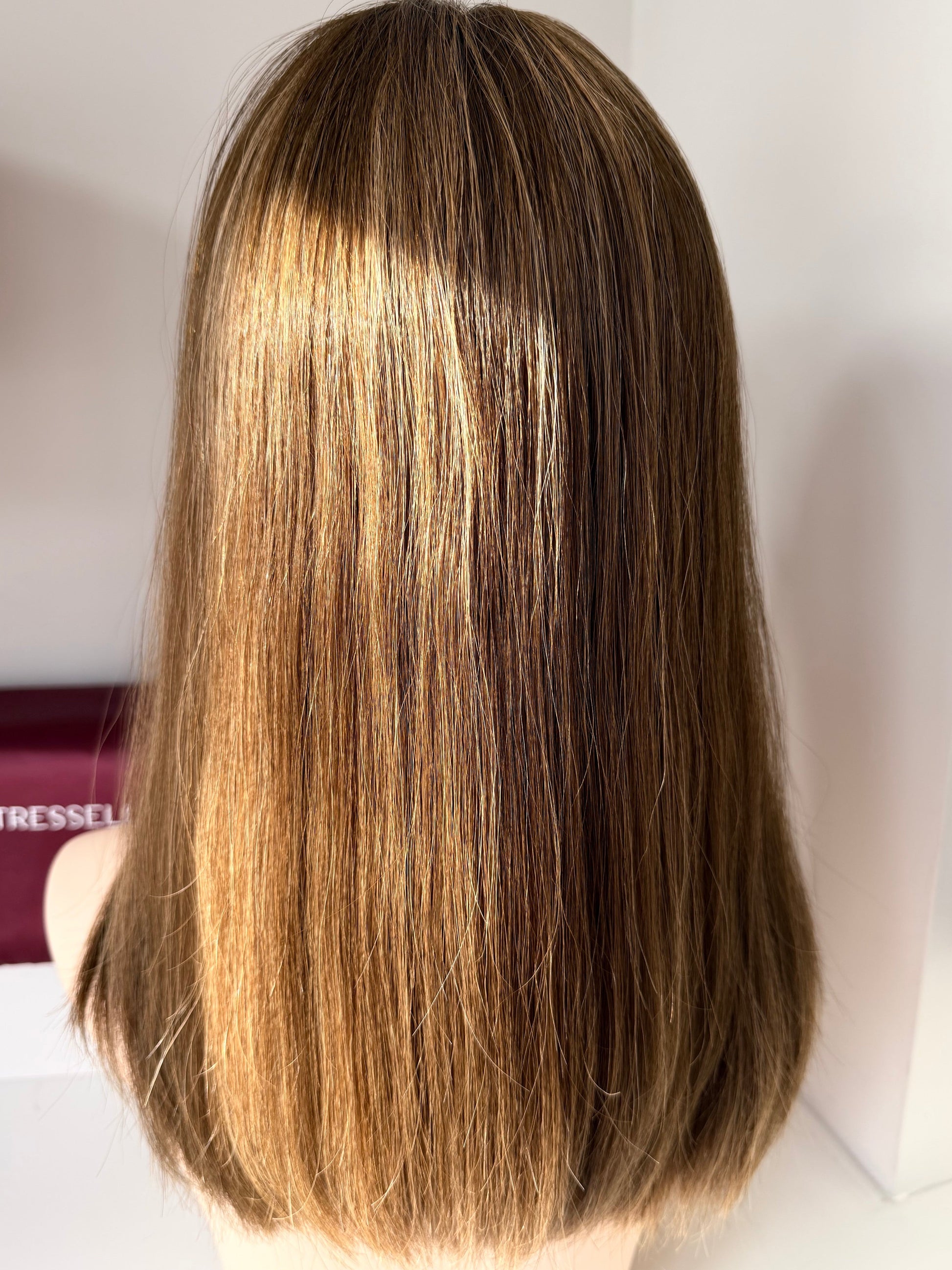 Edinburgh Auburn luxury human hair silk base topper by Tresselle London, designed for natural crown density, discreet fullness and seamless blending.