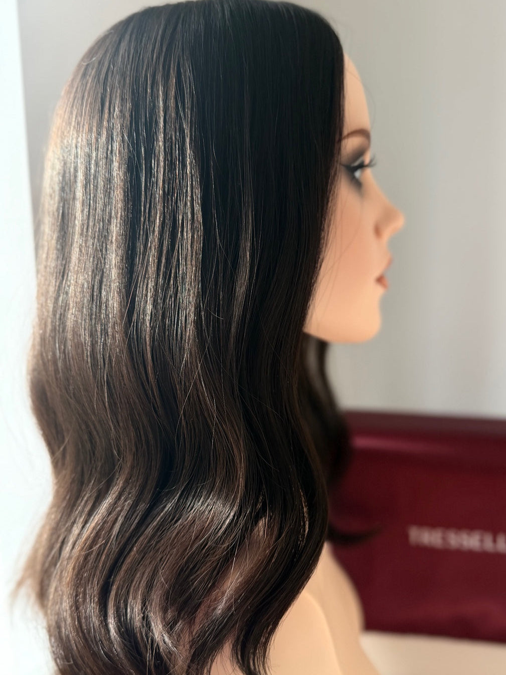 Havana Brown luxury human hair silk base topper by Tresselle London, designed for natural crown density, discreet fullness and seamless blending.