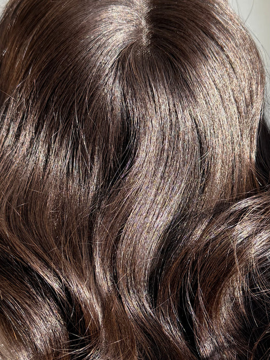 Espresso luxury human hair mono topper by Tresselle London, designed for effortless volume, lightweight wear and a naturally undetectable finish.
