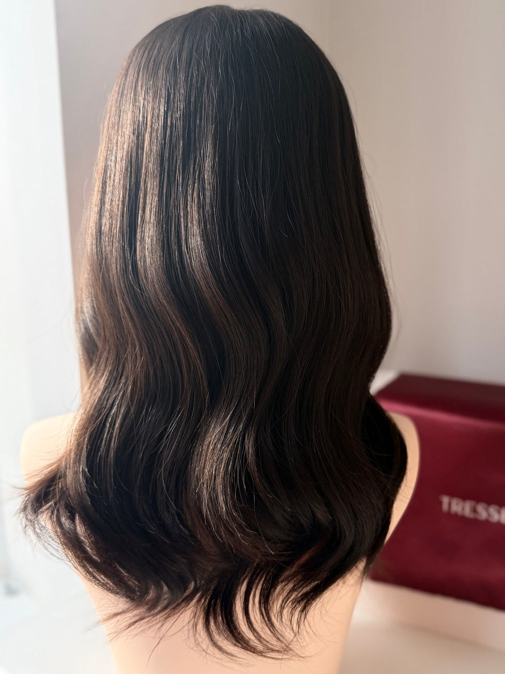 Havana Brown luxury human hair silk base topper by Tresselle London, designed for natural crown density, discreet fullness and seamless blending.