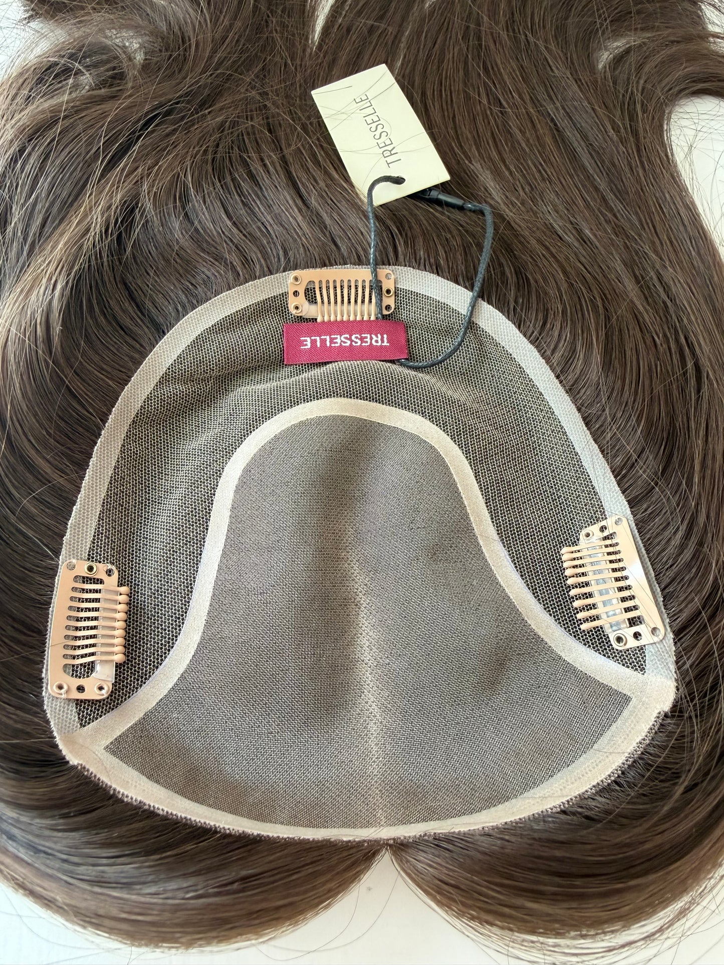 Hazel luxury human hair mono topper by Tresselle London, designed for effortless volume, lightweight wear and a naturally undetectable finish.