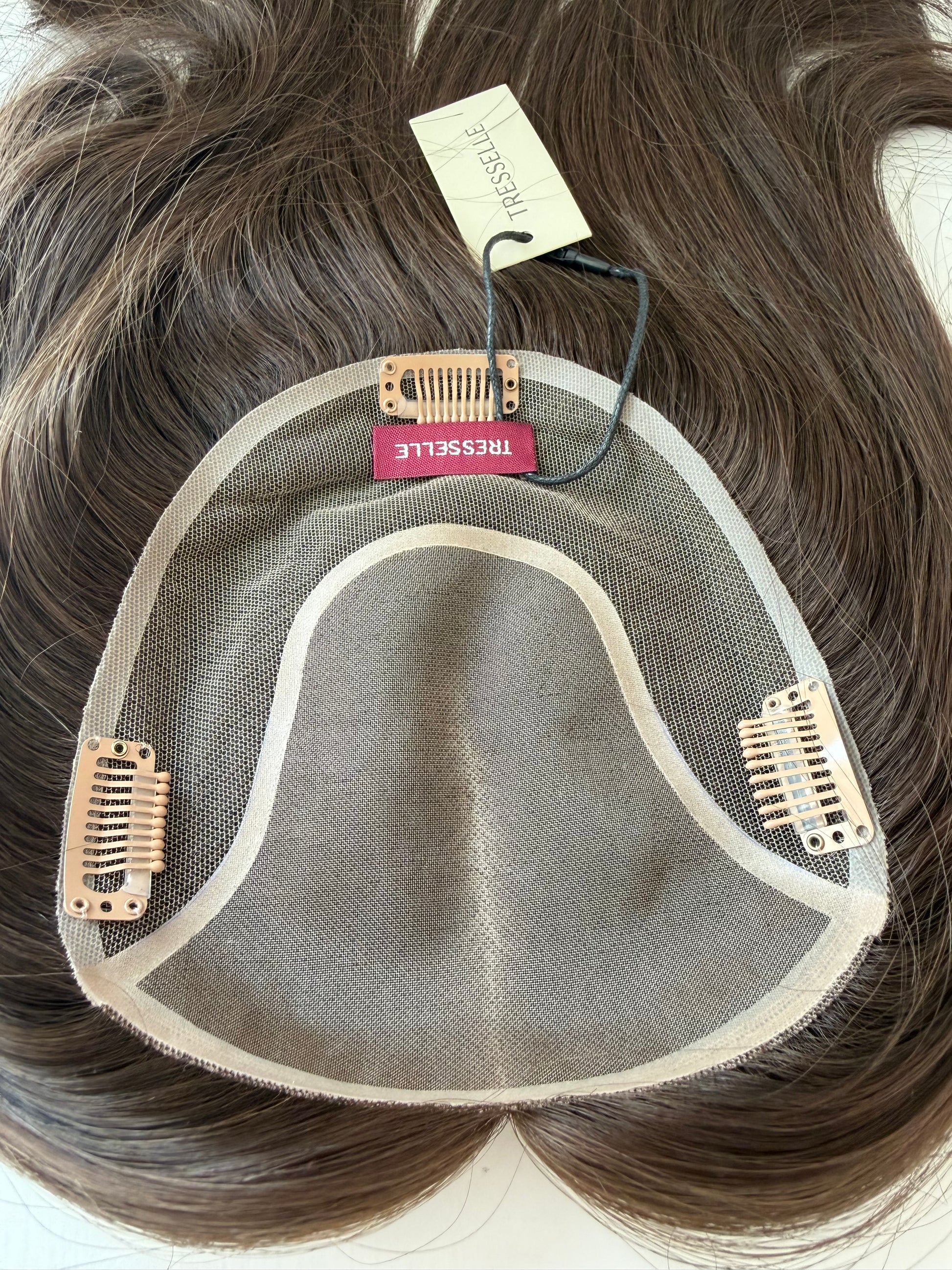 Hazel luxury human hair mono topper by Tresselle London, designed for effortless volume, lightweight wear and a naturally undetectable finish.