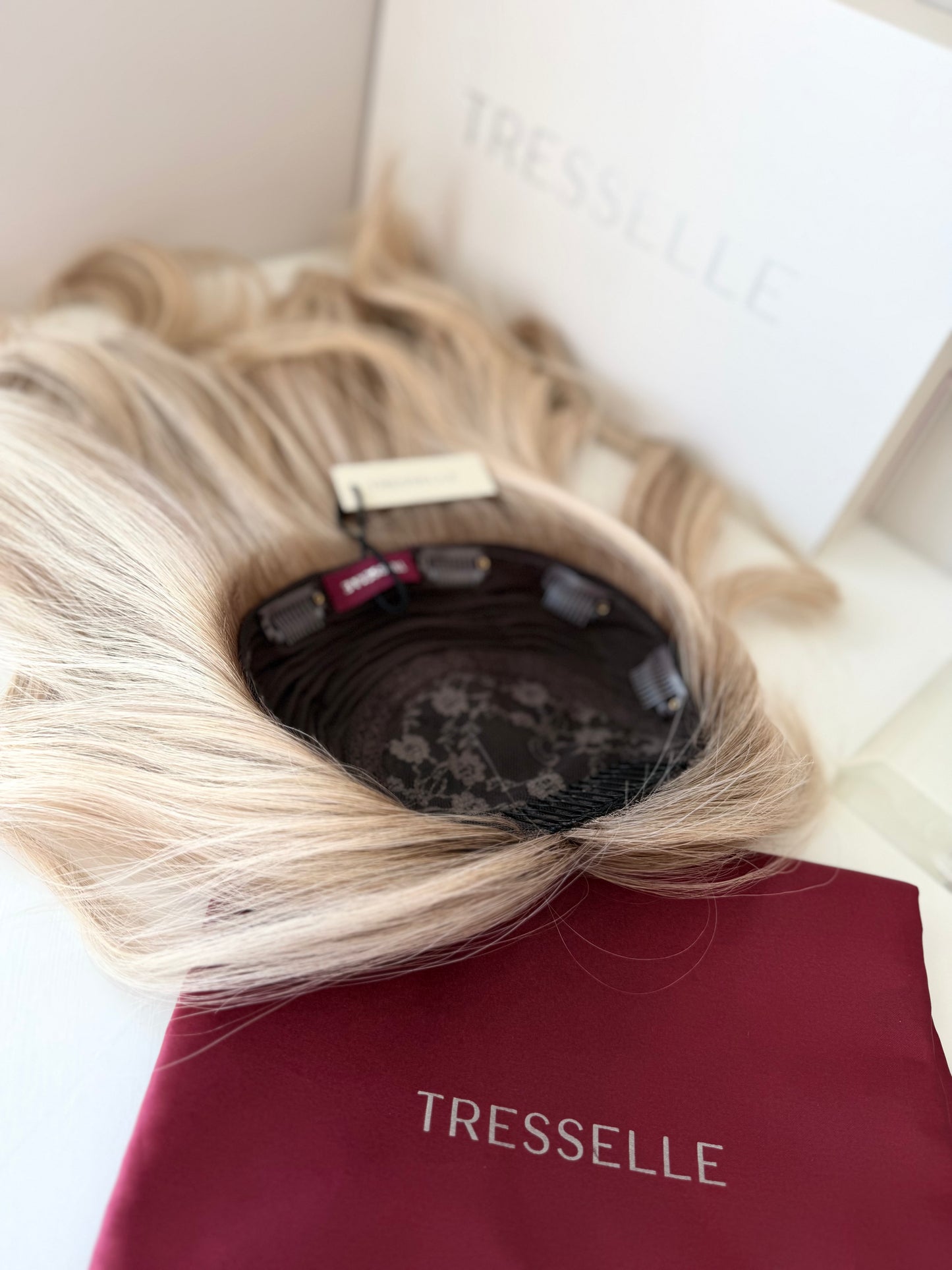 Luxury human hair silk base topper by Tresselle London, designed for natural crown density, discreet fullness and seamless blending.