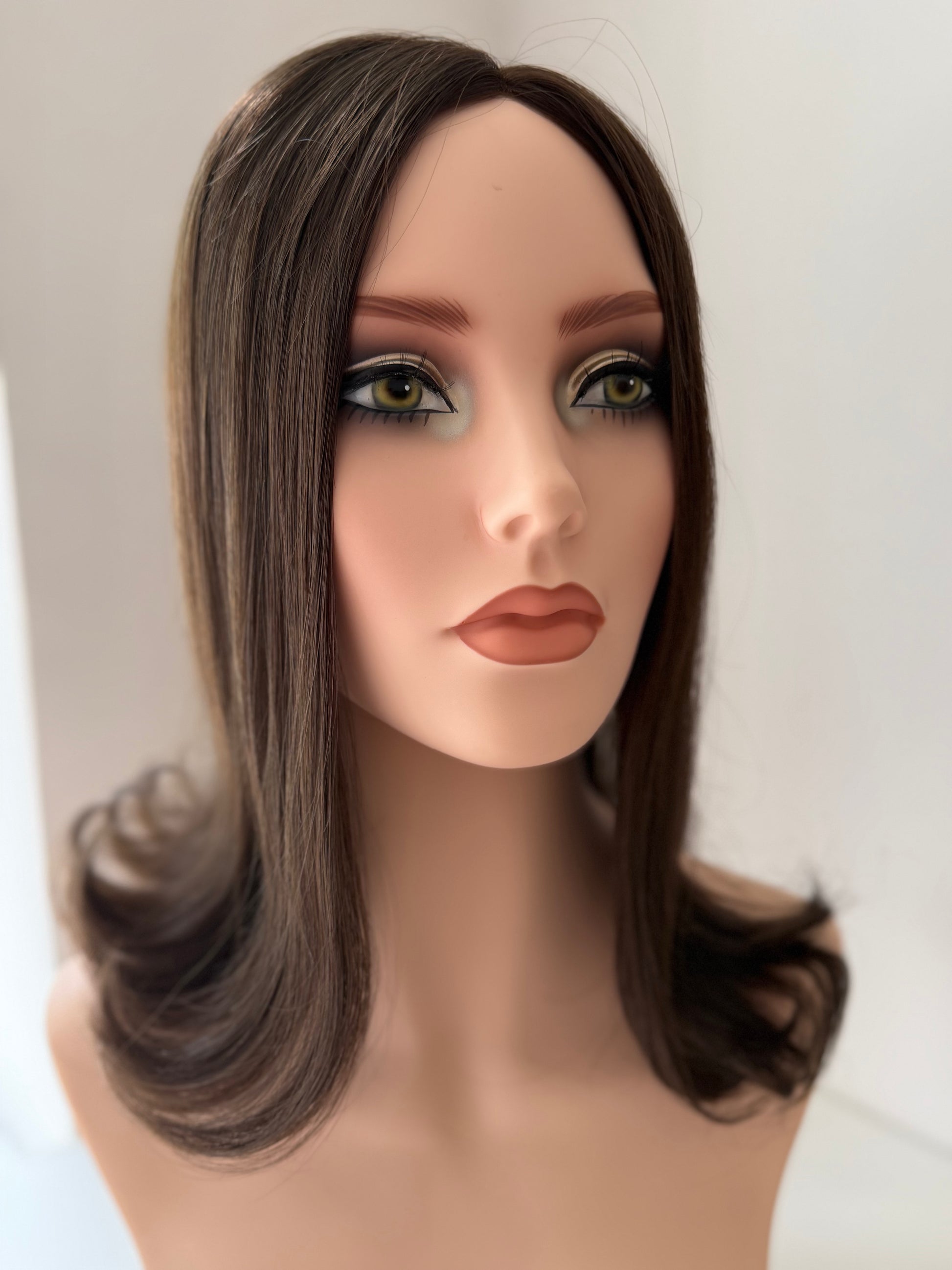 Cocoa luxury human hair mono topper by Tresselle London, designed for effortless volume, lightweight wear and a naturally undetectable finish.