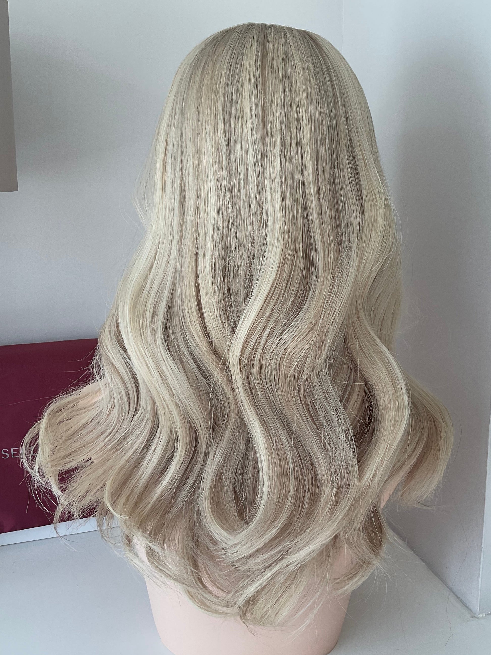 Stockholm Blonde luxury human hair silk base topper by Tresselle London, designed for natural crown density, discreet fullness and seamless blending.