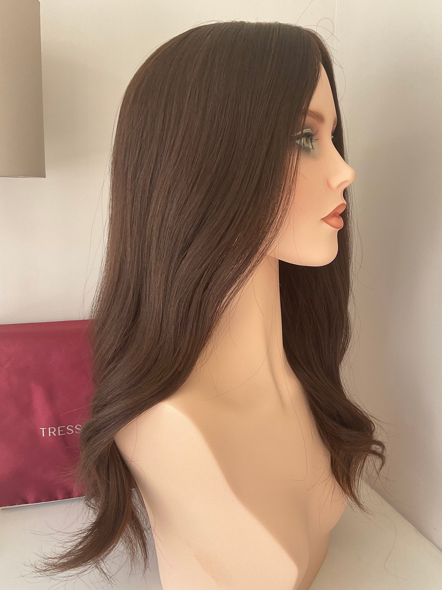 Rio Flame luxury human hair silk base hair topper by Tresselle London, designed for natural crown density, discreet fullness and seamless blending.