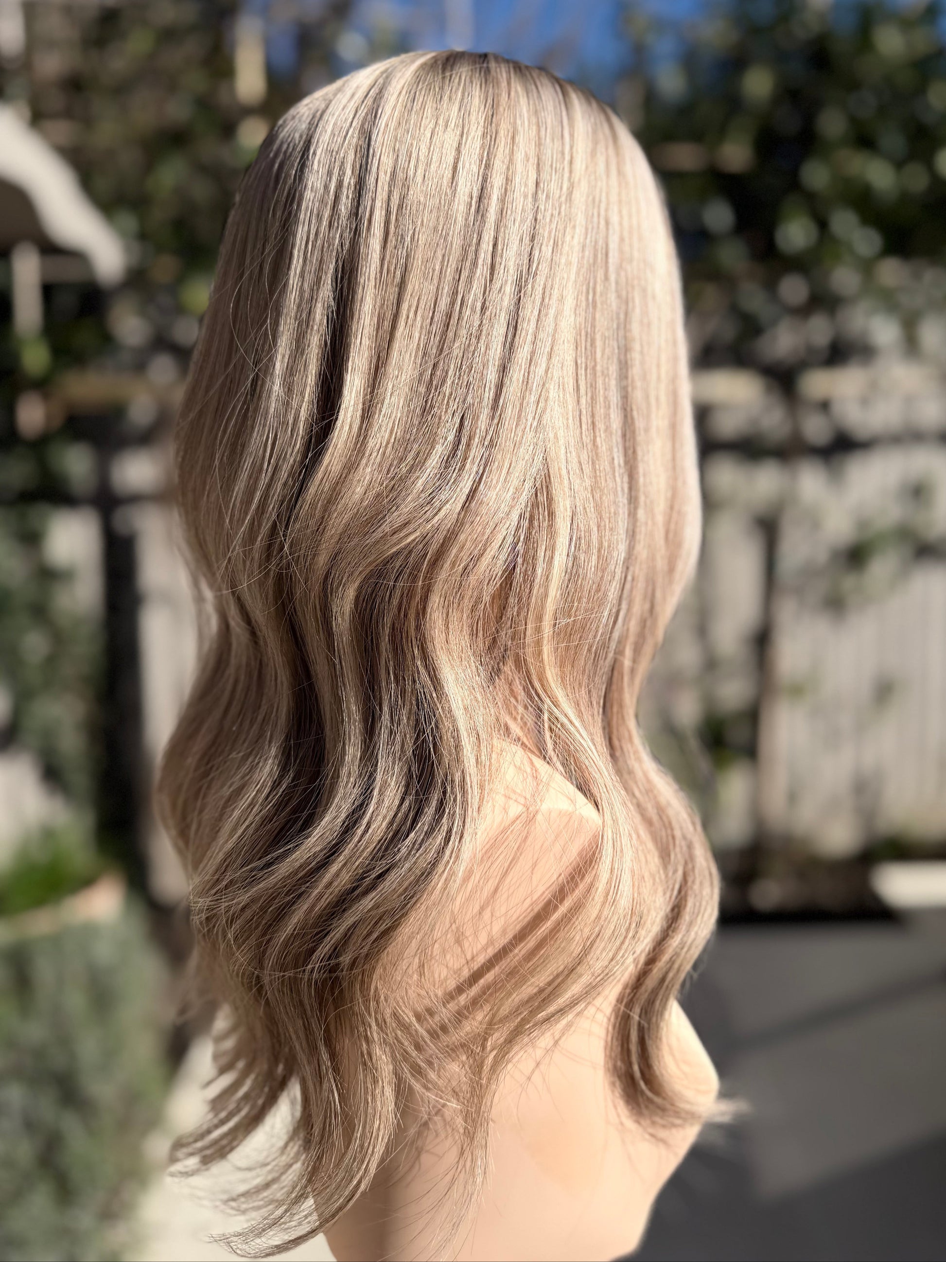 Vienna Blonde luxury human hair silk base hair topper by Tresselle London, designed for natural crown density, discreet fullness and seamless blending.