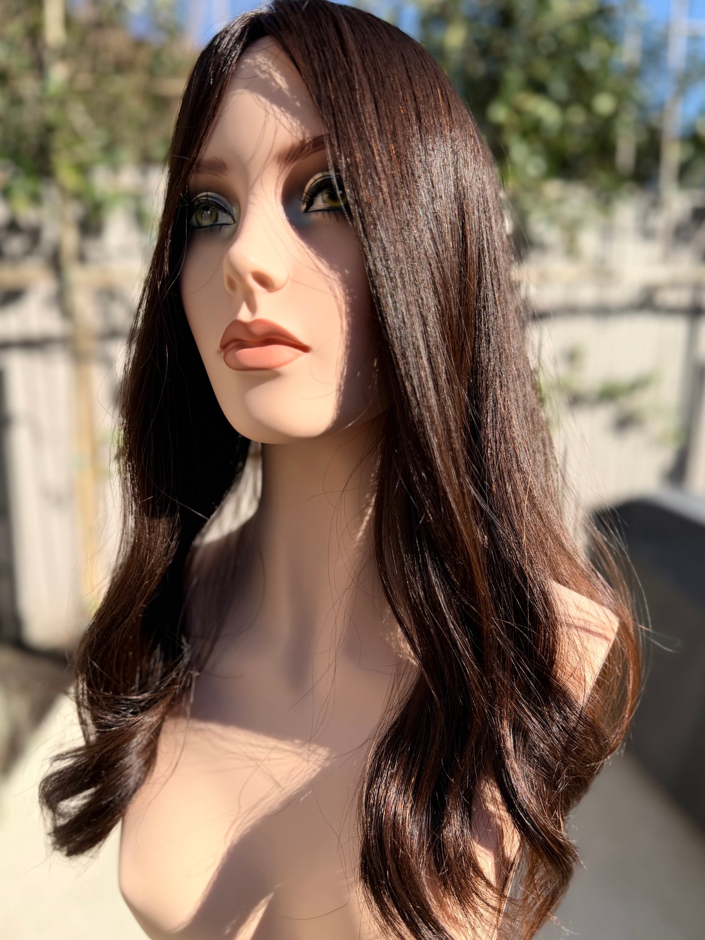 Rio Flame luxury human hair silk base hair topper by Tresselle London, designed for natural crown density, discreet fullness and seamless blending.