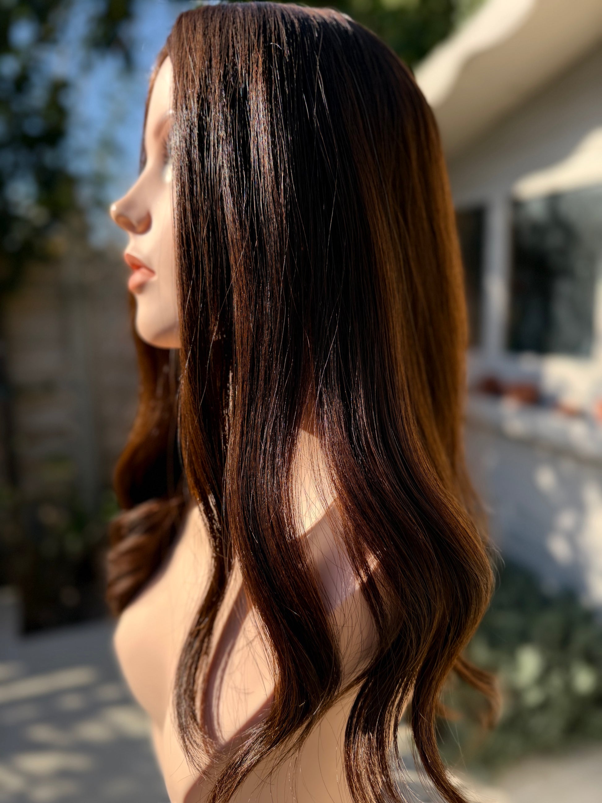 Rio Flame luxury human hair silk base hair topper by Tresselle London, designed for natural crown density, discreet fullness and seamless blending.
