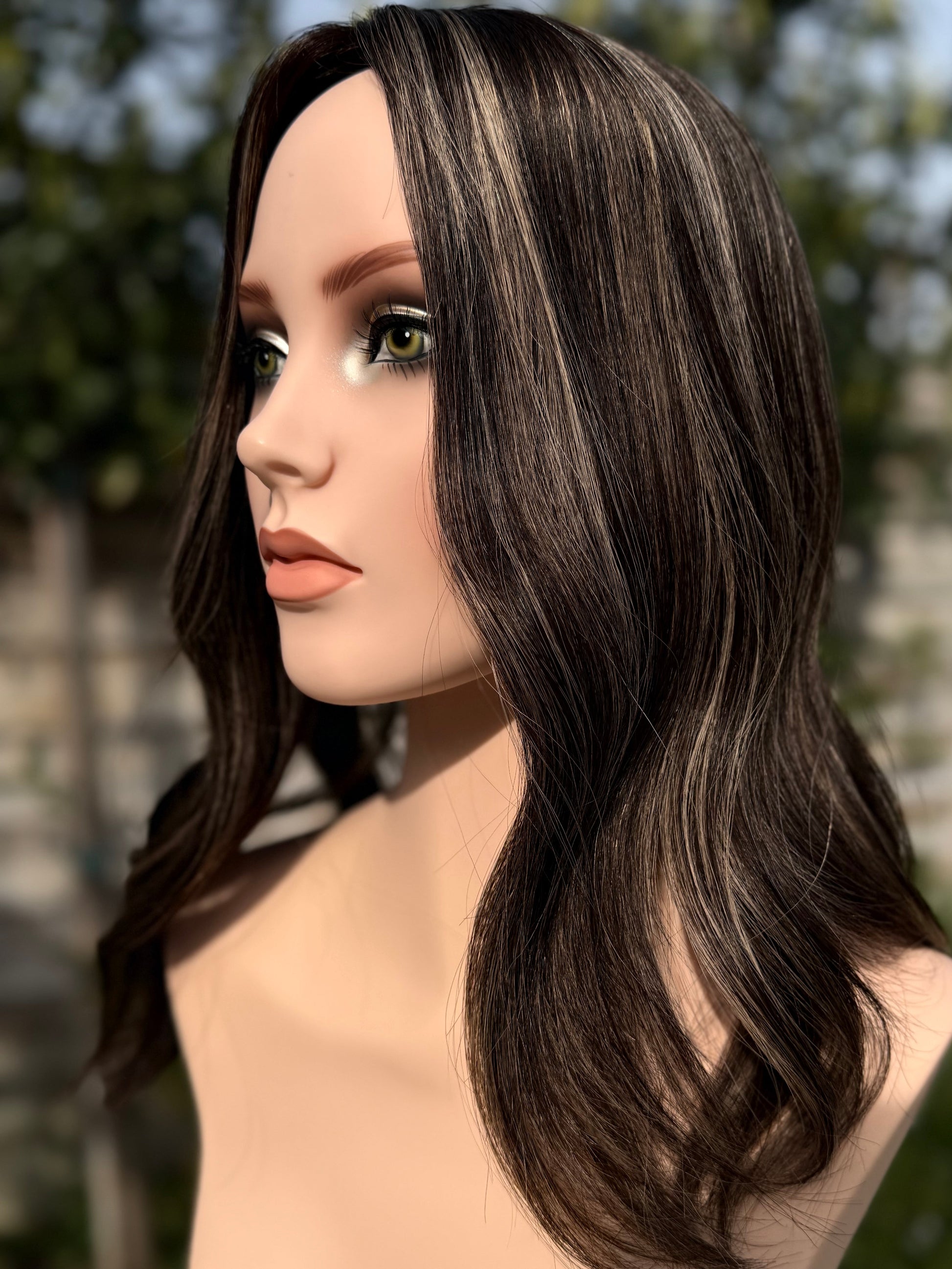 Seville luxury human hair silk base hair topper by Tresselle London, designed for natural crown density, discreet fullness and seamless blending.