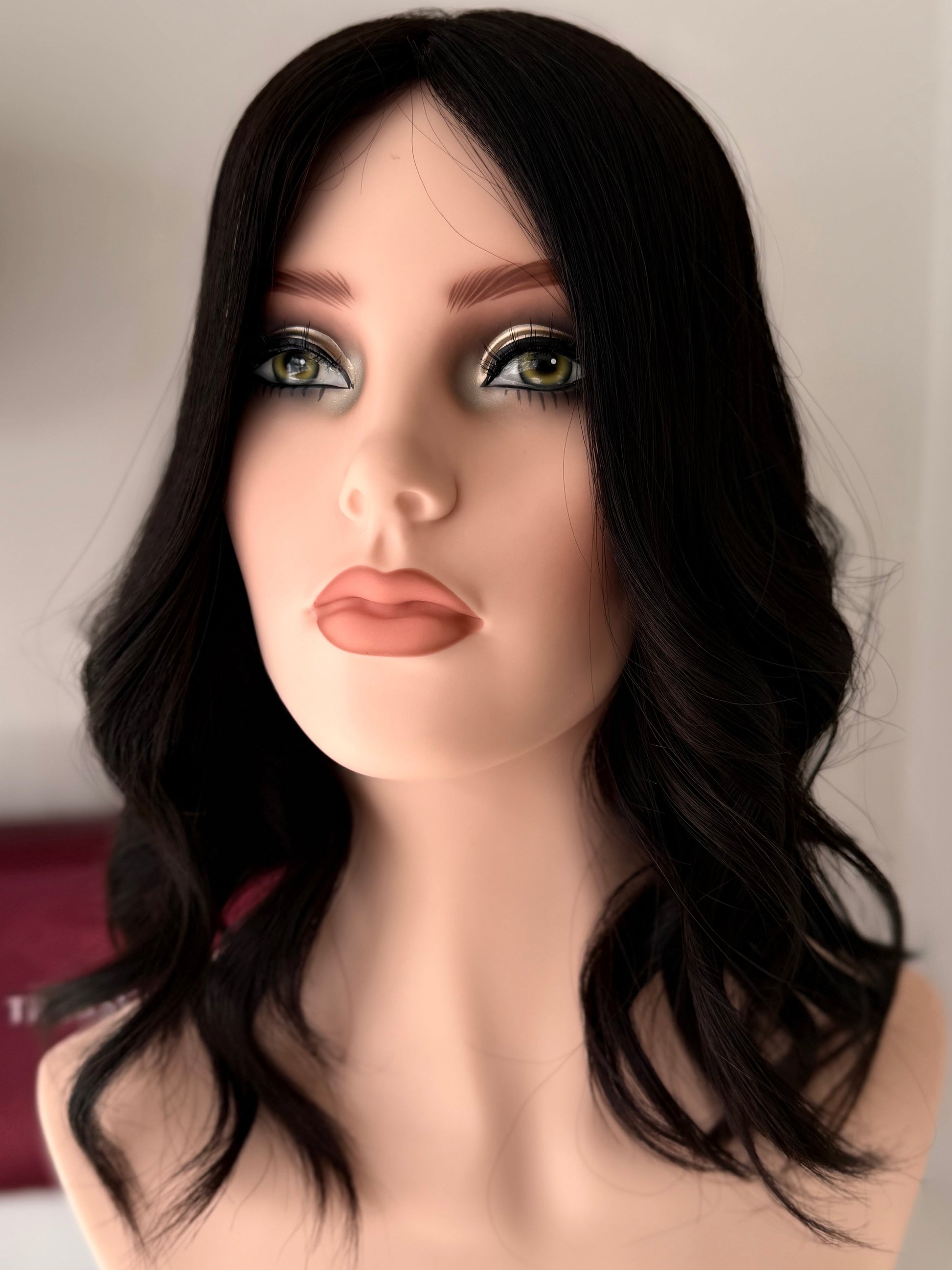 Kyoto Night luxury human hair silk base hair topper by Tresselle London, designed for natural crown density, discreet fullness and seamless blending.