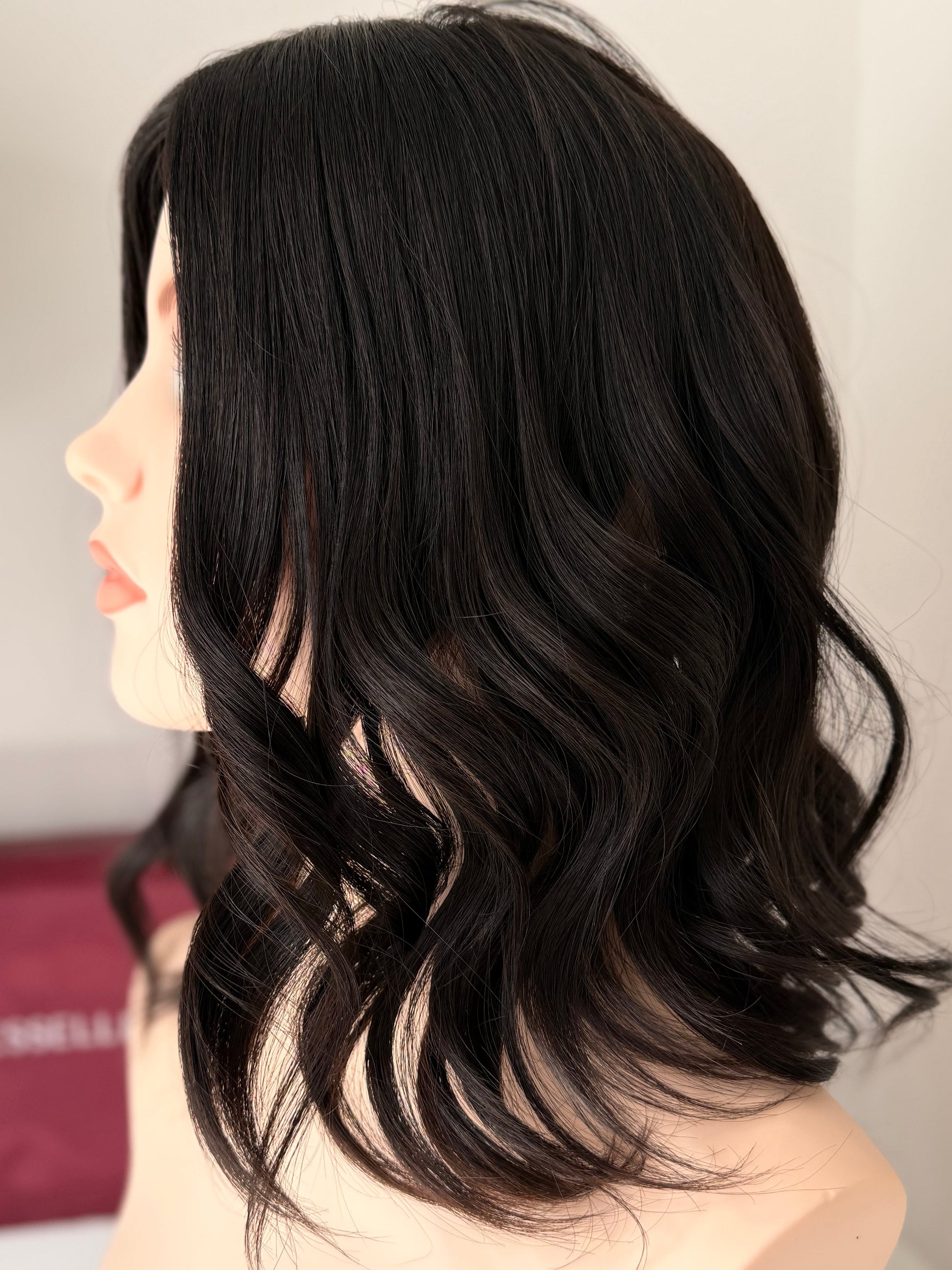 Kyoto Night luxury human hair silk base hair topper by Tresselle London, designed for natural crown density, discreet fullness and seamless blending.