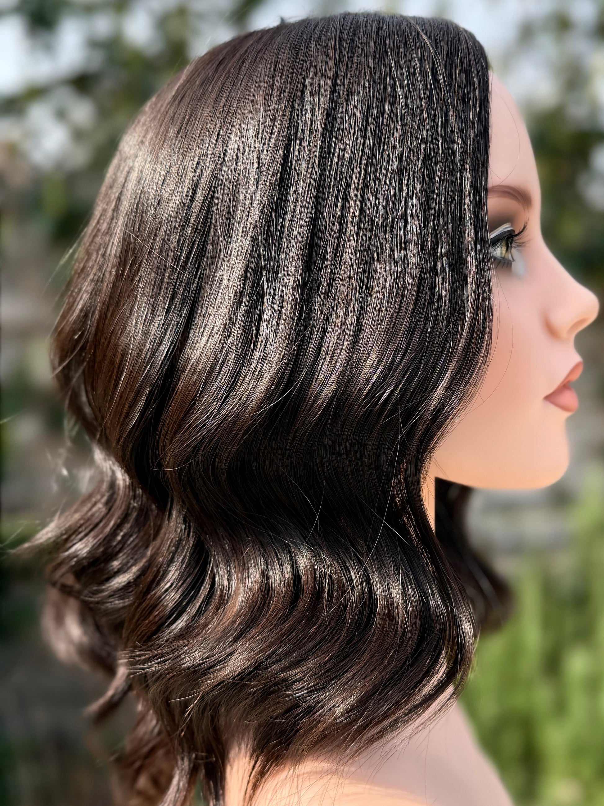 Kyoto Night luxury human hair silk base hair topper by Tresselle London, designed for natural crown density, discreet fullness and seamless blending.