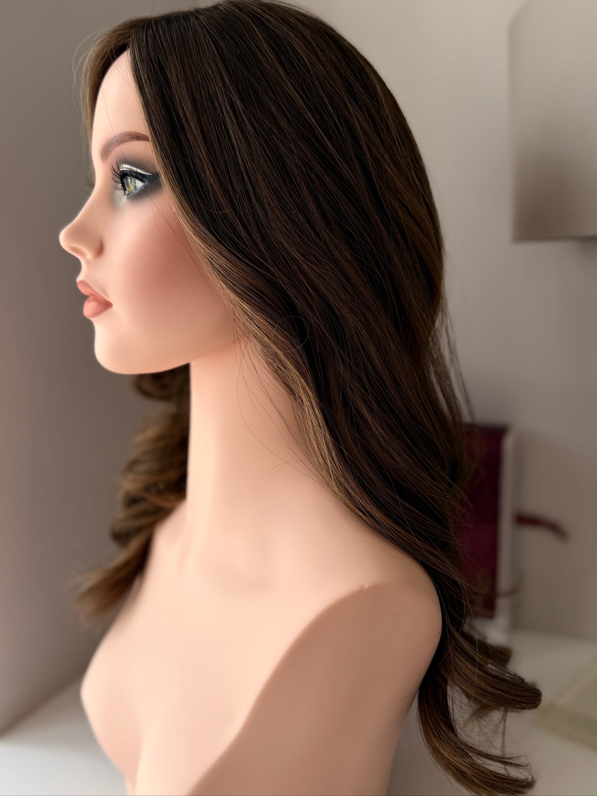 Roma luxury human hair silk base hair topper by Tresselle London, designed for natural crown density, discreet fullness and seamless blending.