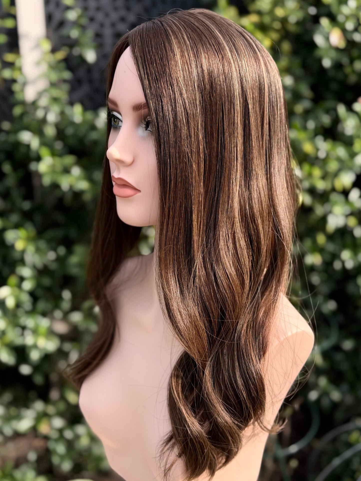 Sorrento Glow luxury human hair silk base hair topper by Tresselle London, designed for natural crown density, discreet fullness and seamless blending.